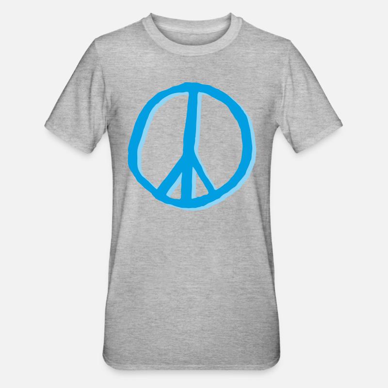 Peacezeichen Friedenszeichen Zeichen - Unisex Polycotton T-Shirt - Grau meliert
