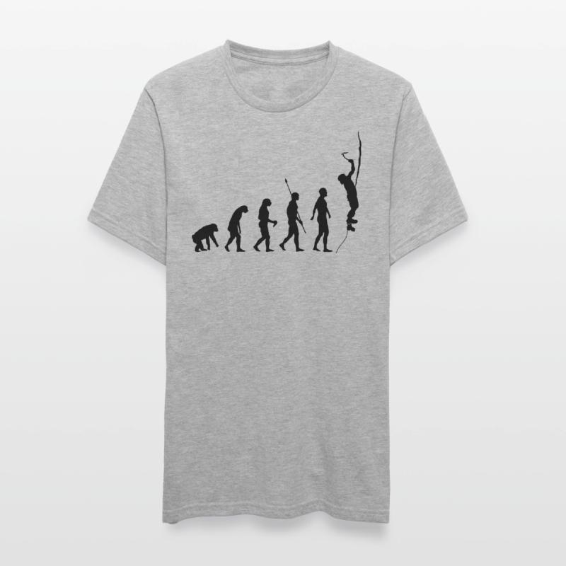 Evolution des Menschen, Eisklettern, Eiskletterer Unisex Polycotton T-Shirt