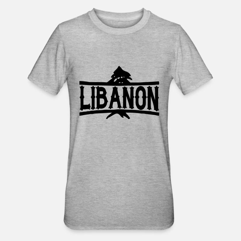 Libanon - Unisex Polycotton T-Shirt - Grau meliert