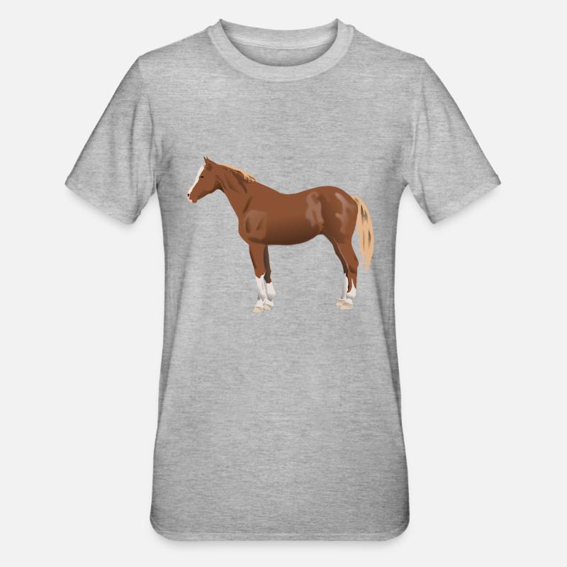 cavallo - Maglietta unisex, mix cotone e poliestere - grigio melange