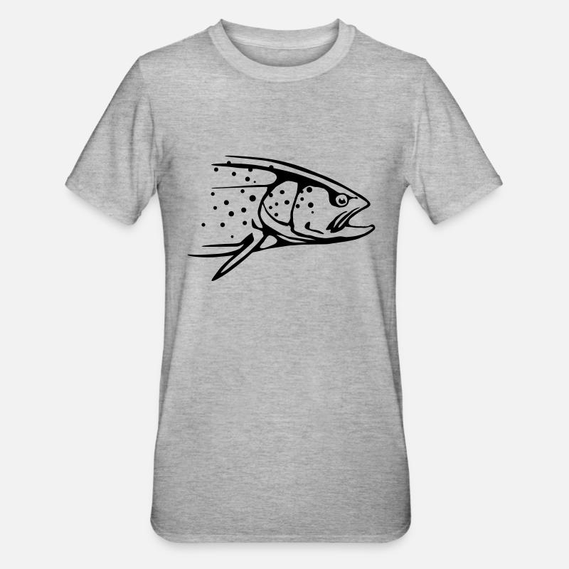 Forelle - Unisex Polycotton T-Shirt - Grau meliert