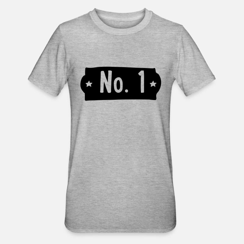 Nummer 1 - Unisex Polycotton T-Shirt - Grau meliert