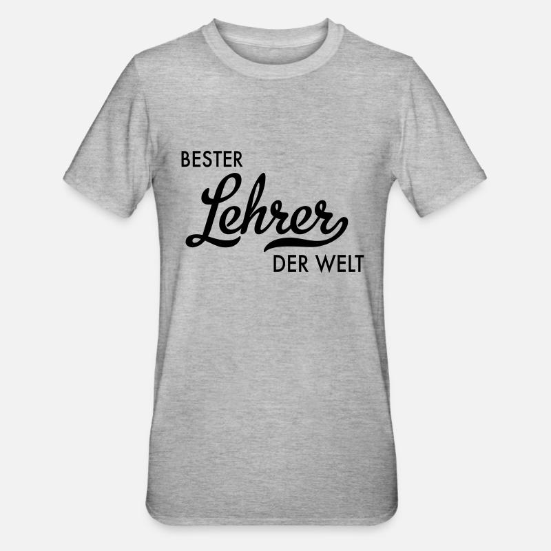Bester Lehrer der Welt - Unisex Polycotton T-Shirt - Grau meliert