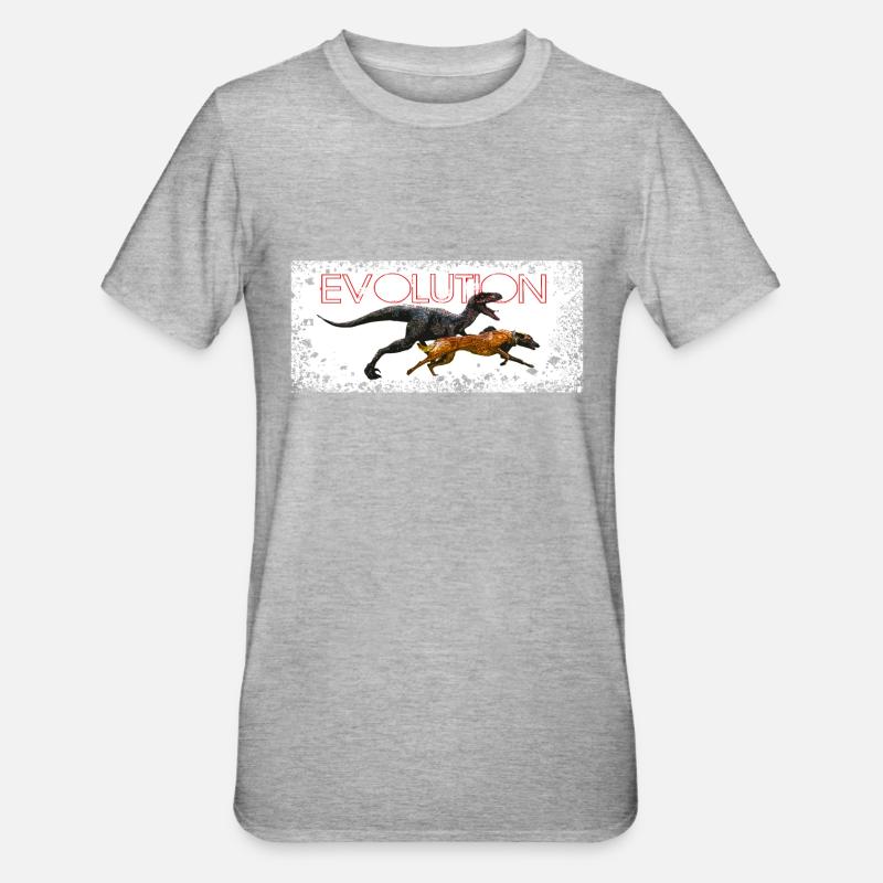Evolution Comic Dog - Unisex Polycotton T-Shirt - heather grey