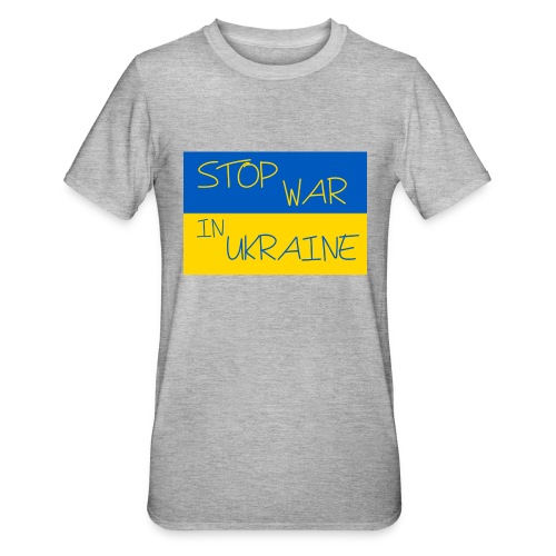 STOP WAR IN UKRAINE - Maglietta unisex, mix cotone e poliestere