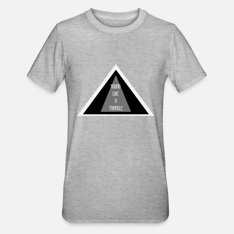 Round Like A Triangle - Unisex Polycotton T-Shirt - Grau meliert