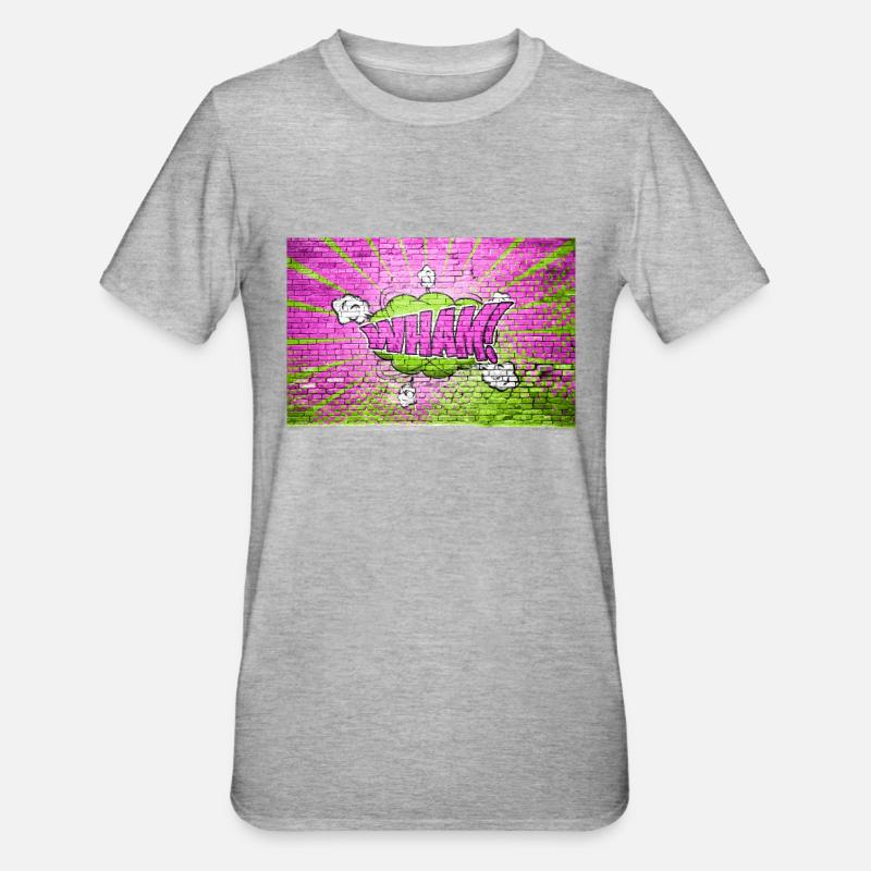 Wham! Comic Style Bubble Graffiti Lettering on Bri - Unisex Polycotton T-Shirt - heather grey