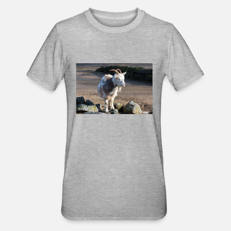 Zwergziege oder Zwergziege - Unisex Polycotton T-Shirt - Grau meliert