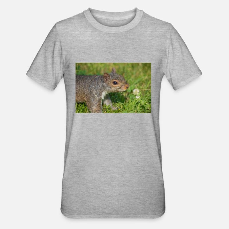 Grauhörnchen Sciurus carolinensis - Unisex Polycotton T-Shirt - Grau meliert