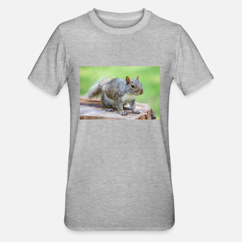Grauhörnchen Sciurus carolinensis - Unisex Polycotton T-Shirt - Grau meliert