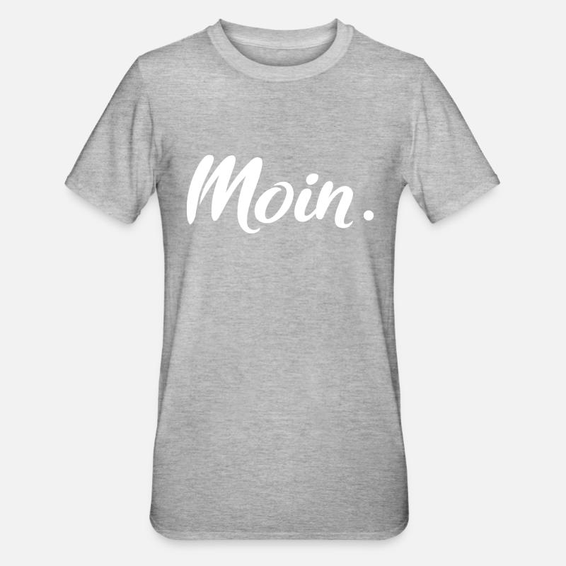 Moin. White - Unisex Polycotton T-Shirt - Grau meliert