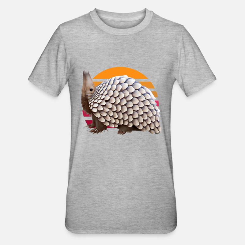 Conception de pangolin mignon - T-shirt polycoton Unisexe - gris chiné