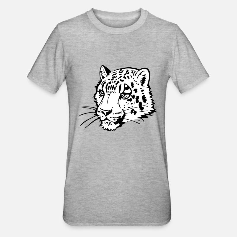 Snow leopard in comic handle - Unisex Polycotton T-Shirt - heather grey