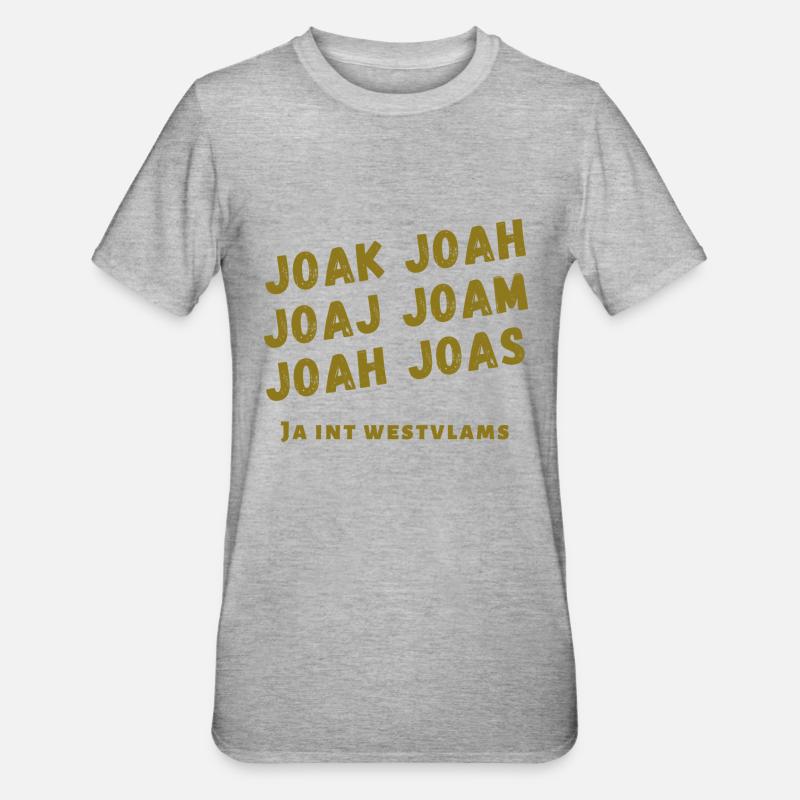 Ja in het West-Vlaams dialect - T-shirt polycoton Unisexe - gris chiné