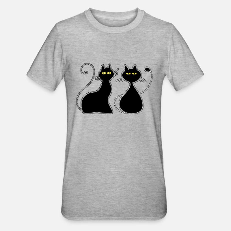Chats - T-shirt polycoton Unisexe - gris chiné
