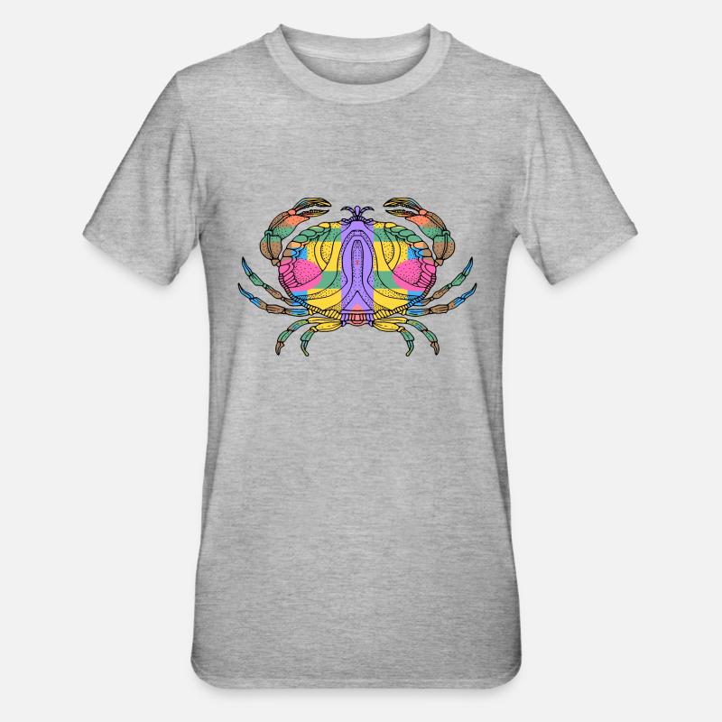 Crab - Unisex Polycotton T-Shirt - heather grey