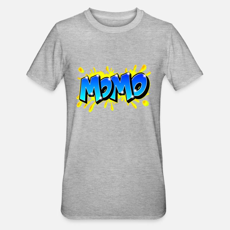 Graffiti Name MOMO printable on evrything - Unisex Polycotton T-Shirt - heather grey