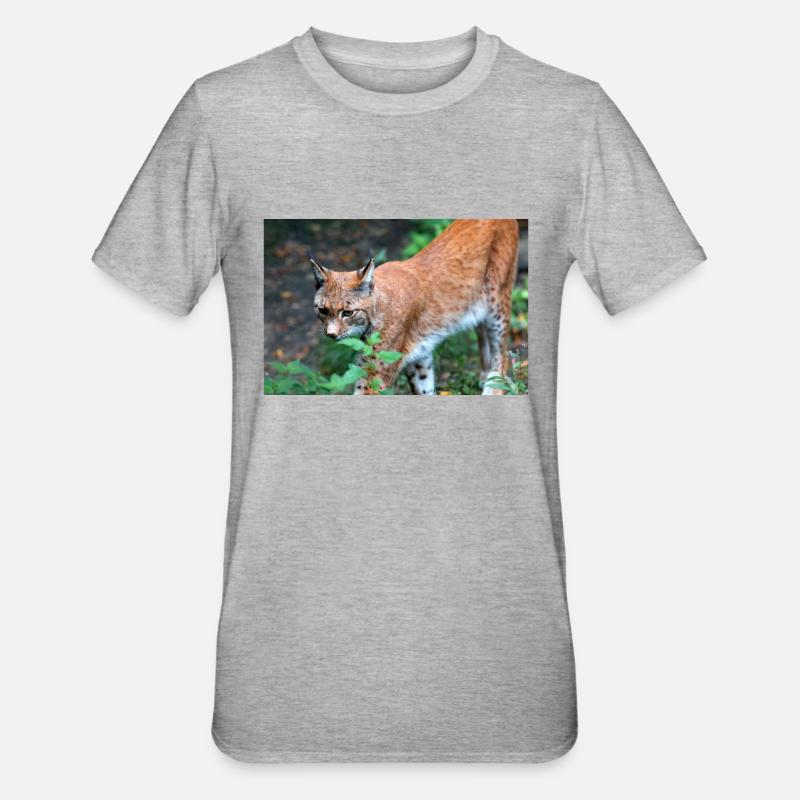 Eurasischer Luchs oder Nördlicher Luchs - Unisex Polycotton T-Shirt - Grau meliert