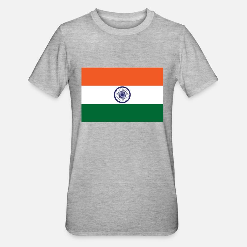 Indien - Unisex Polycotton T-Shirt - Grau meliert