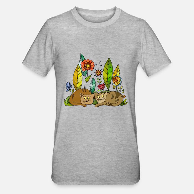 Chats - T-shirt polycoton Unisexe - gris chiné