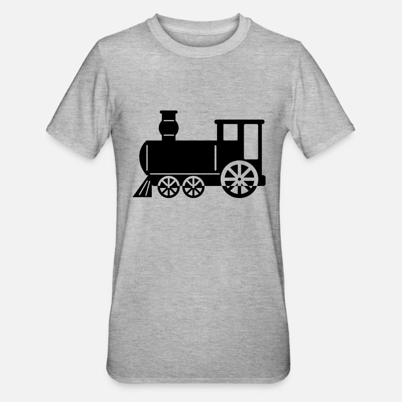 dampflok - Unisex Polycotton T-Shirt - Grau meliert