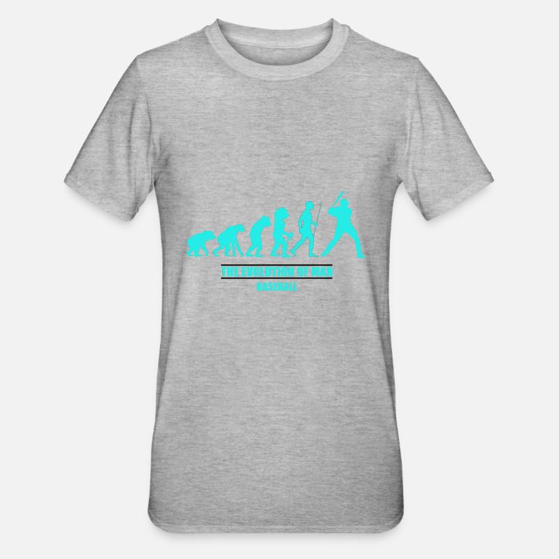 Evolution man baseball - Unisex Polycotton T-Shirt - heather grey