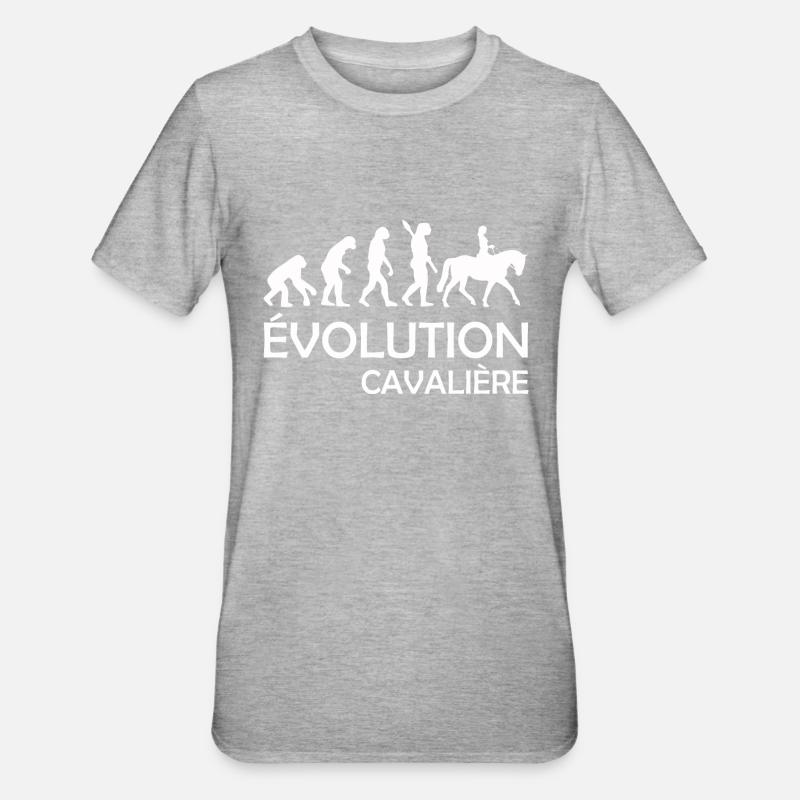 évolution cavalière - T-shirt polycoton Unisexe - gris chiné