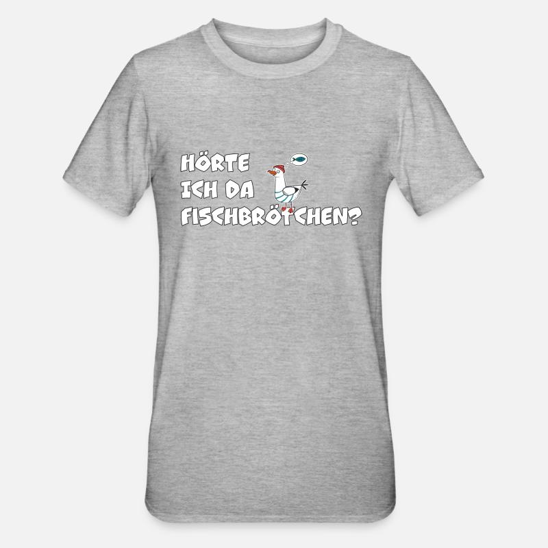 Fischbrötchen - Möwe - Unisex Polycotton T-Shirt - Grau meliert