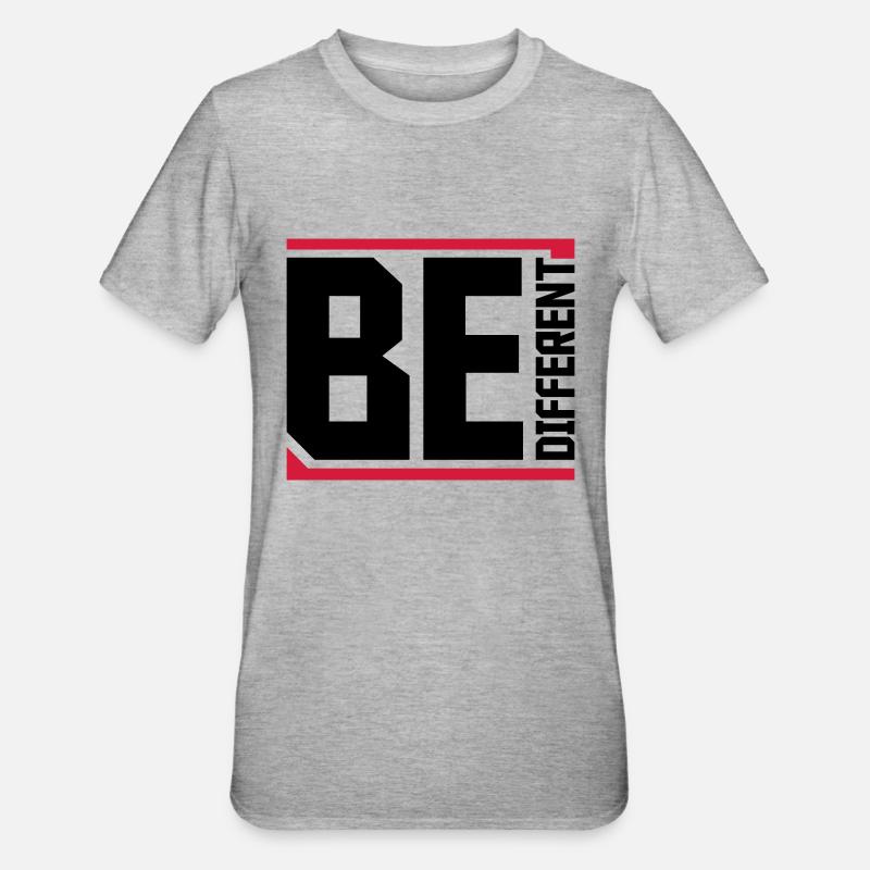 Soyez différent Logo Design - T-shirt polycoton Unisexe - gris chiné