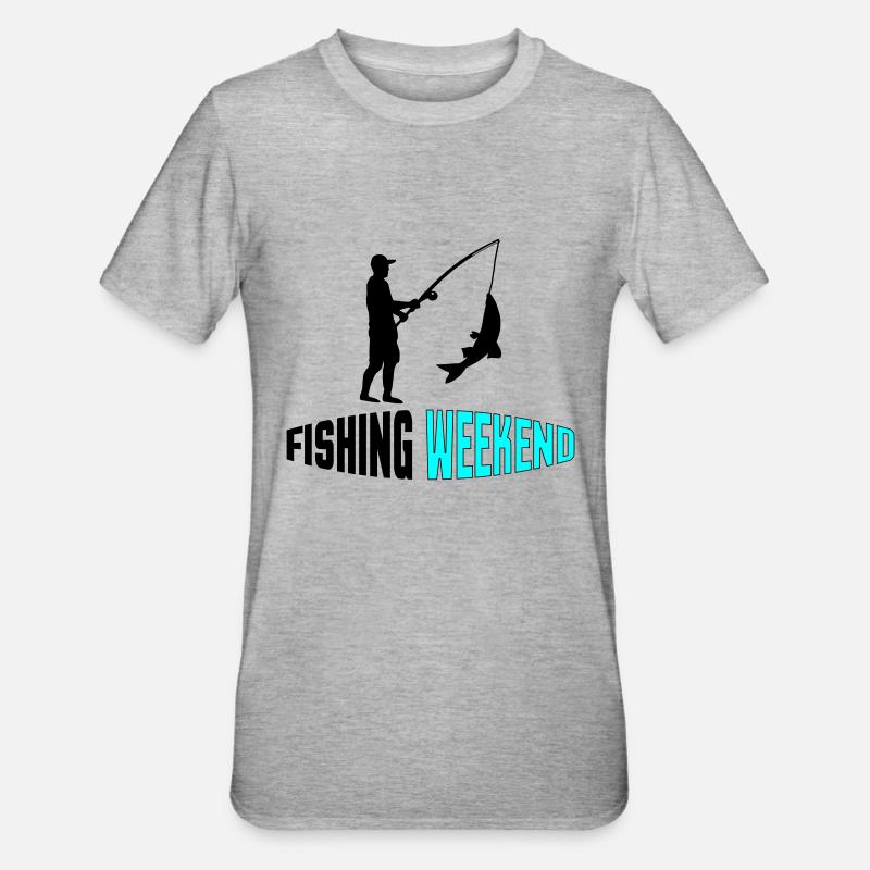 Week-end de pêche 002 - T-shirt polycoton Unisexe - gris chiné