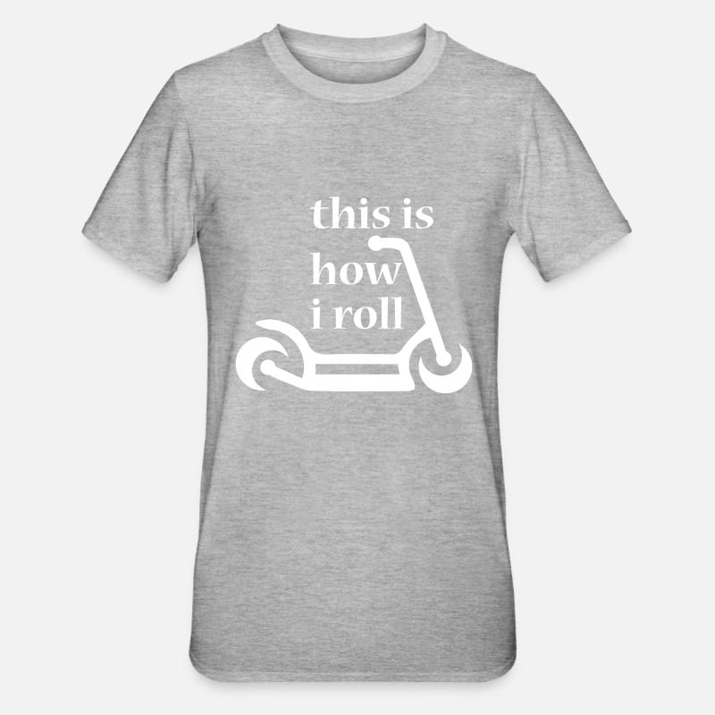 E-Scooter Roller - Unisex Polycotton T-Shirt - Grau meliert