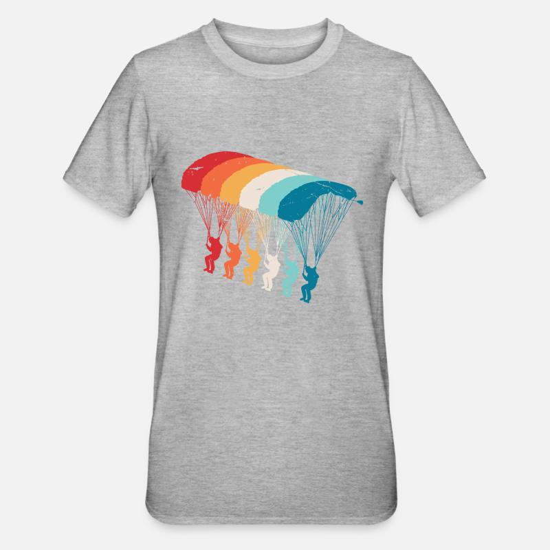 Skydive Evolution: Fallschirmspringer Design - Unisex Polycotton T-Shirt - Grau meliert