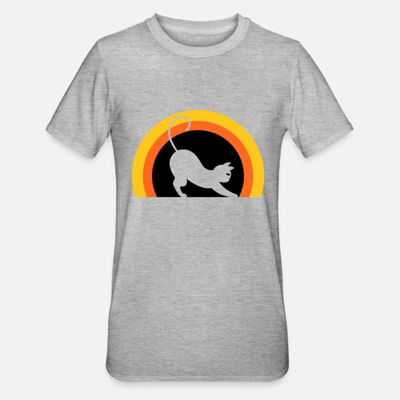 Chat > graphique vectoriel ! Chat - T-shirt polycoton Unisexe - gris chiné