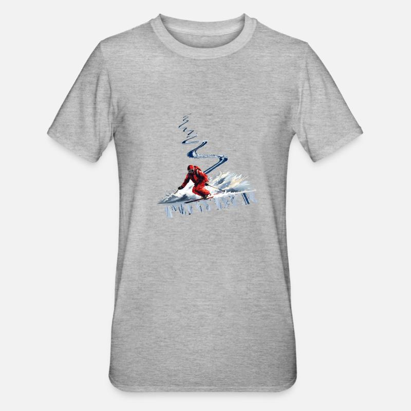 Downhill skiing Skiing Down - Unisex Polycotton T-Shirt - heather grey