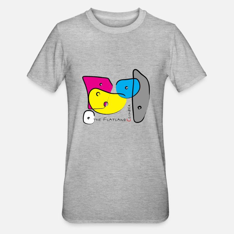 Bouldergriffe Farbe 3 - Unisex Polycotton T-Shirt - Grau meliert