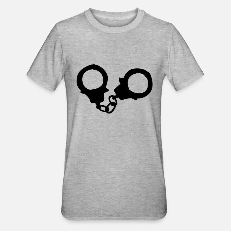 handschellen - Unisex Polycotton T-Shirt - Grau meliert