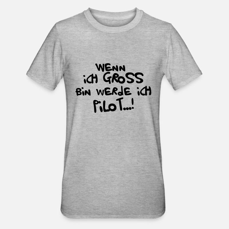 Ich werde Pilot - Unisex Polycotton T-Shirt - Grau meliert