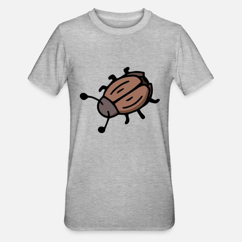 Glückskäfer Insekt Maikäfer Junikäfer - Unisex Polycotton T-Shirt - Grau meliert