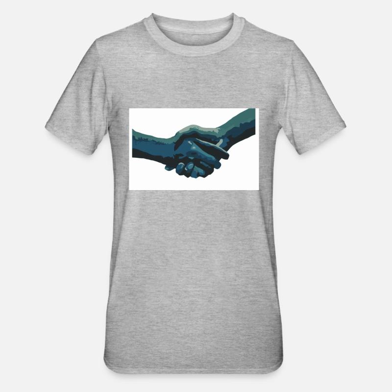 main dans la main - T-shirt polycoton Unisexe - gris chiné