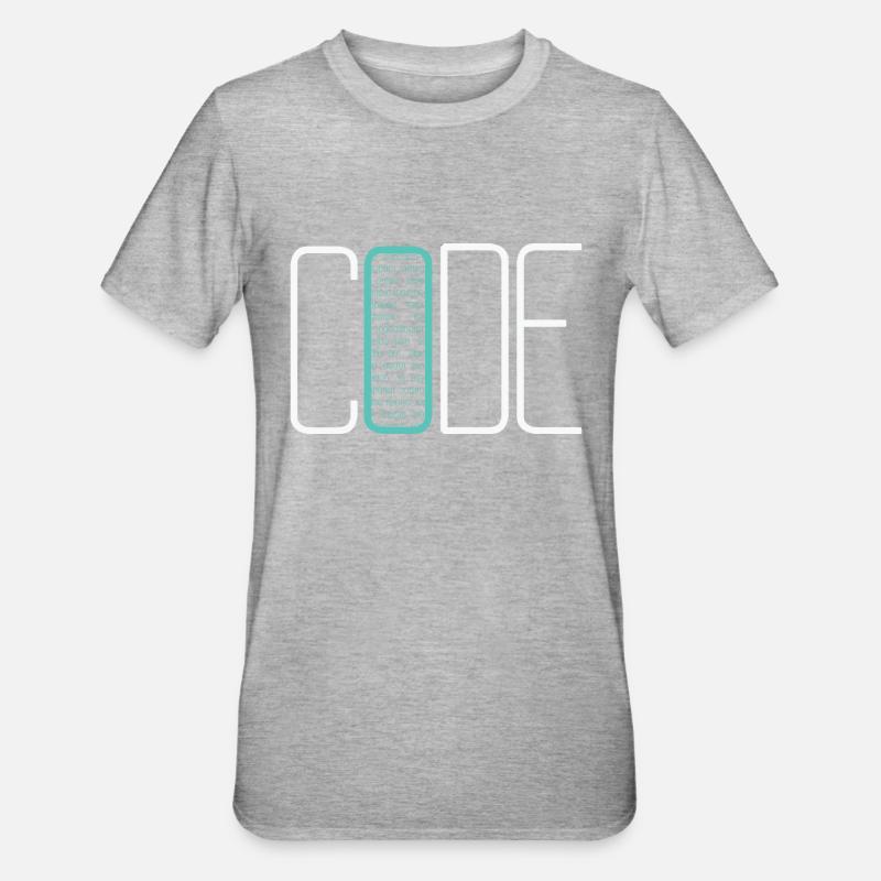 Coding Coder Developer Computer Nerd Quote - Unisex Polycotton T-Shirt - Grau meliert