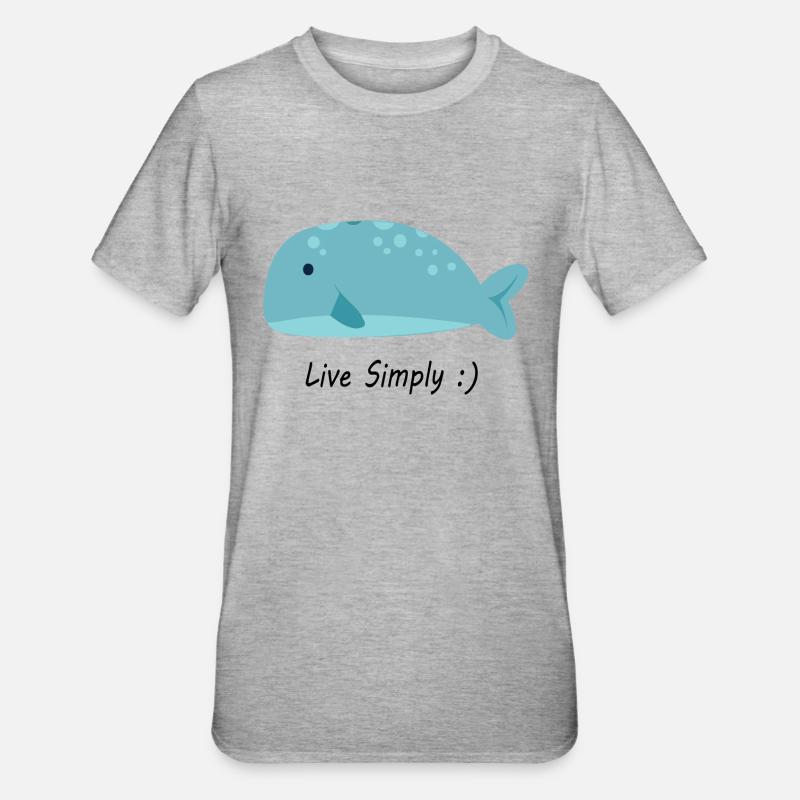 Live Simply - Unisex Polycotton T-Shirt - heather grey