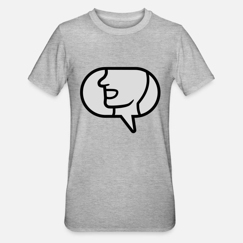 Communicate icon talk speech bubble - Unisex Polycotton T-Shirt - heather grey