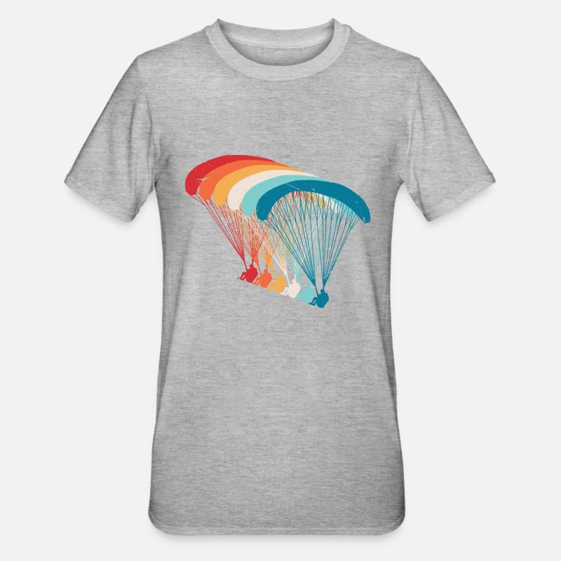 Skydive Evolution: Gleitschirm Design - Unisex Polycotton T-Shirt - Grau meliert