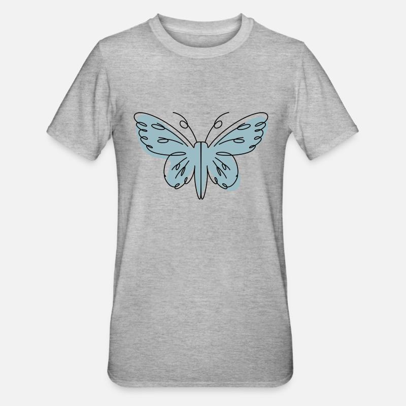 Papillon de conception abstraite - T-shirt polycoton Unisexe - gris chiné