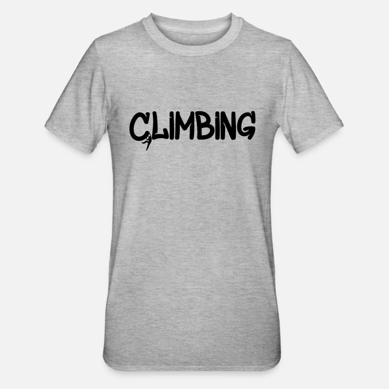 Klettern - Unisex Polycotton T-Shirt - Grau meliert