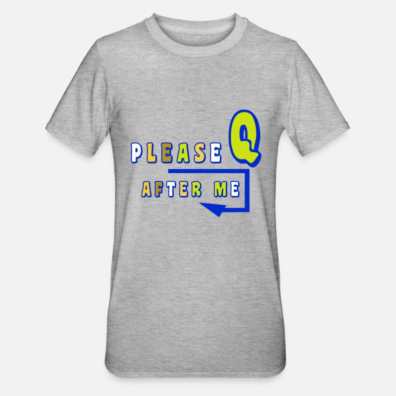 Please queue - Unisex Polycotton T-Shirt - heather grey