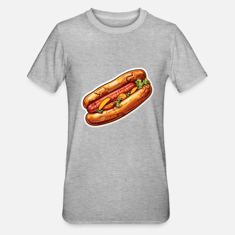 Bratwurst in a bun - Unisex Polycotton T-Shirt - heather grey