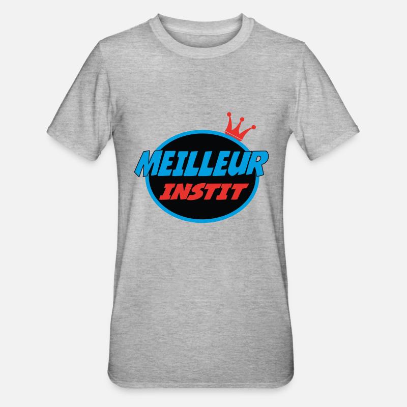 MEILLEUR INSTIT - T-shirt polycoton Unisexe - gris chiné