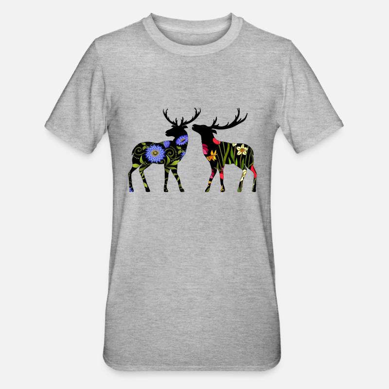 Cervo - Maglietta unisex, mix cotone e poliestere - grigio melange