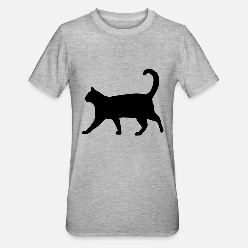 Stolze Katze - Unisex Polycotton T-Shirt - Grau meliert
